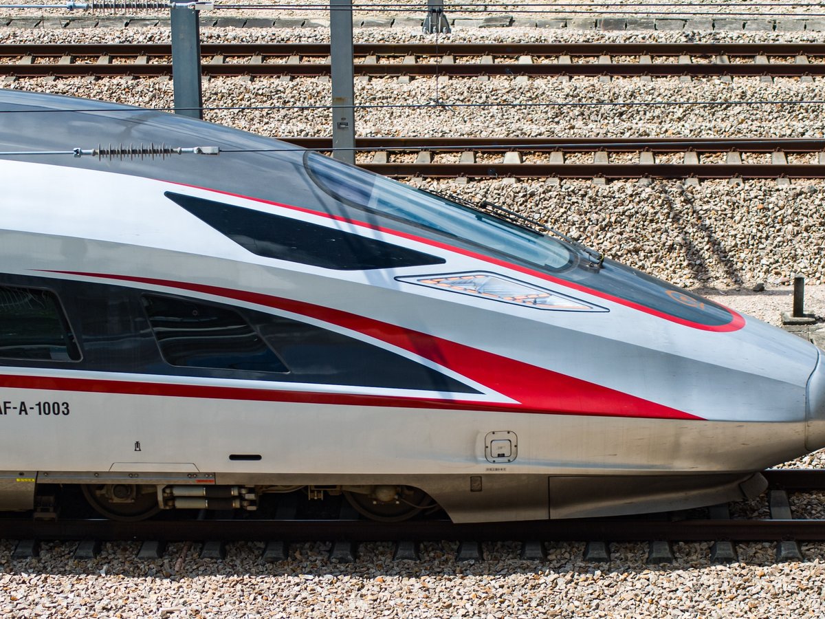 A high-speed train on the Guangzhou-Shenzhen-Hong Kong Express Rail Link